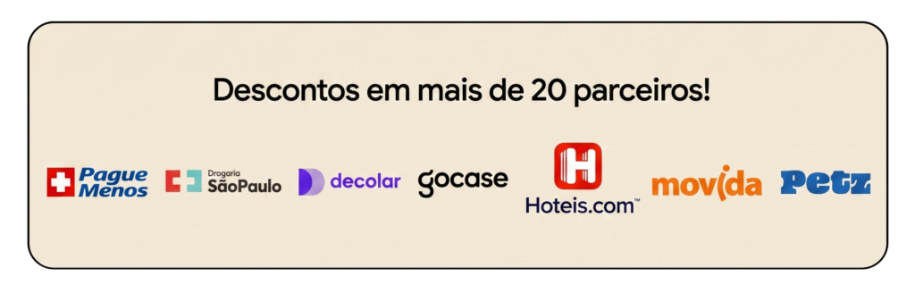 a imagem mostra o logotipo das principais parceiras do cartão